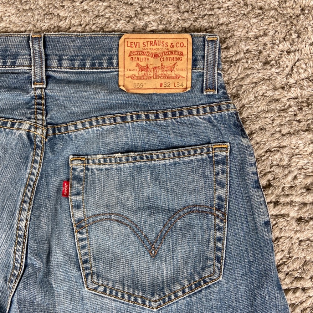 Vintage Levis 559 Jeans Mens 32x34 Blue Denim Relaxed Straight Medium Wash Y2k‎